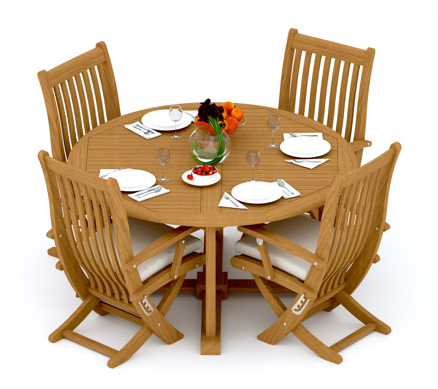 60" Round Table with 6 Warwick Chairs