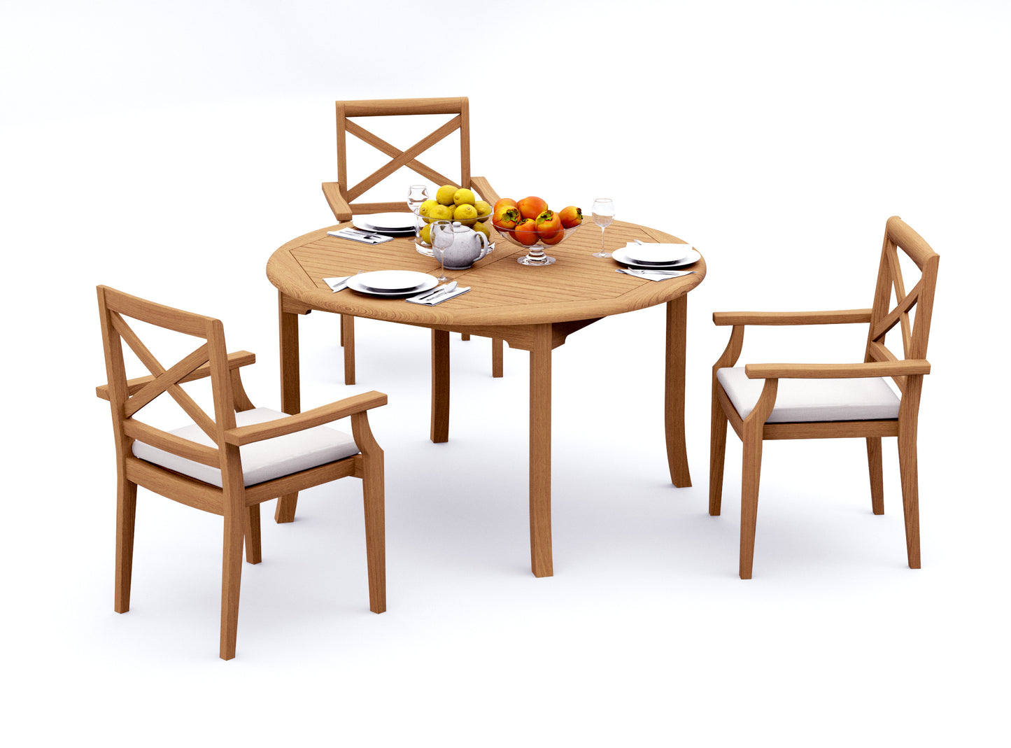 52 Round Table and with 4 Granada Chairs