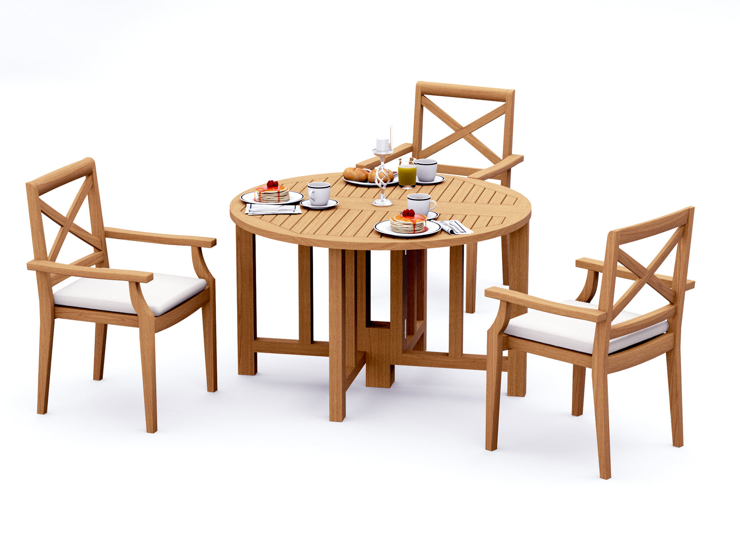 48 Round Butterfly Table and with 4 Granada Chairs