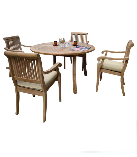 52 Round Table and with 4 Arbor Arm Chairs