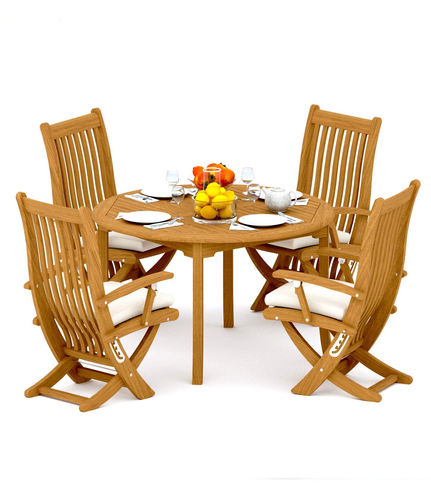 52 Round Table and with 4 Warwick Chairs