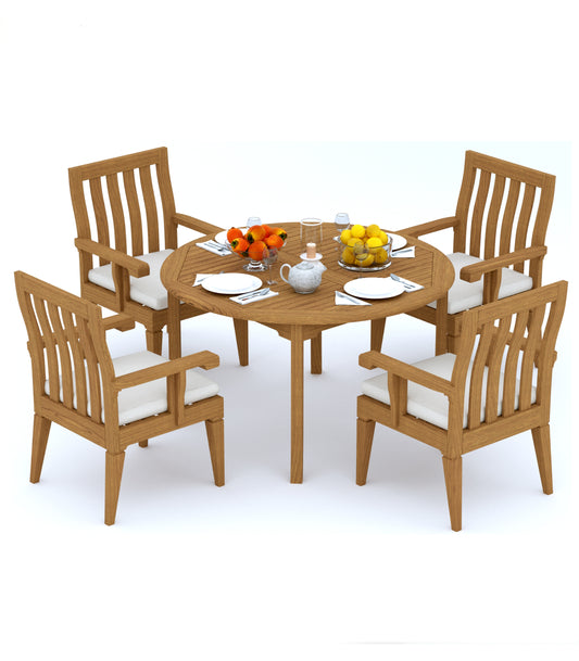 52 Round Table and with 4 Caranas Arm Chairs