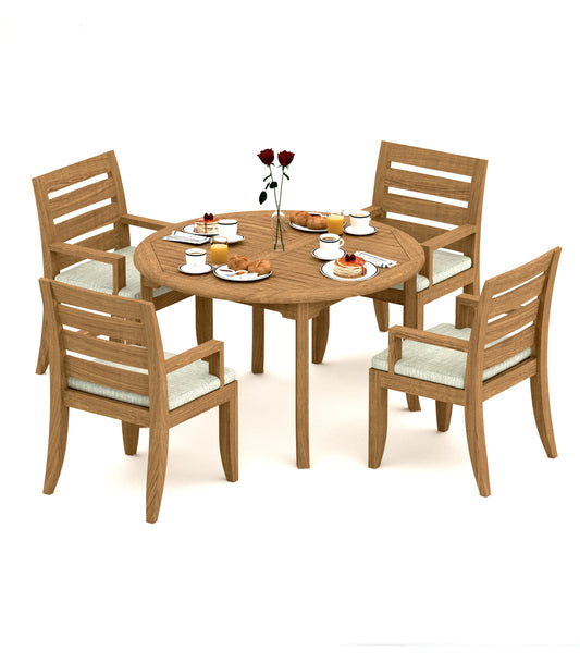 52 Round Table and with 4 Atnas Arm Chairs