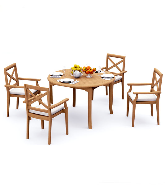 52 Round Table and with 4 Granada Chairs