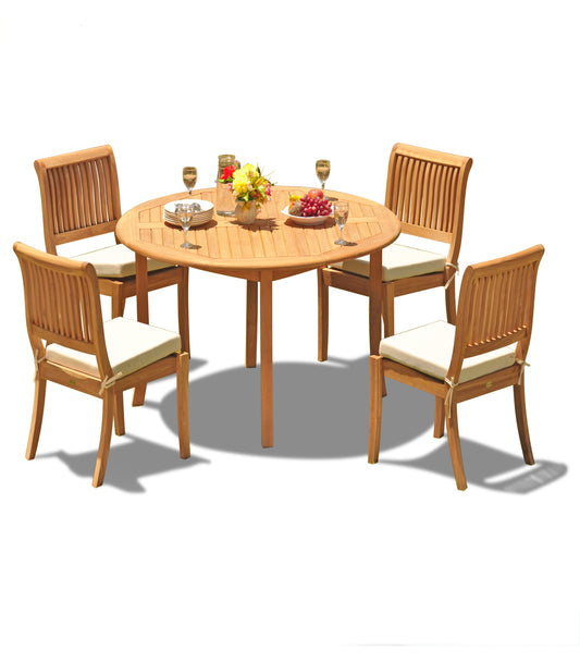 52 Round Table and with 4 Arbor Armless Chairs