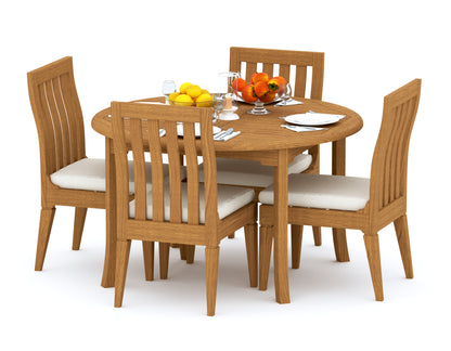 52 Round Table and with 4 Caranas Armless Chairs