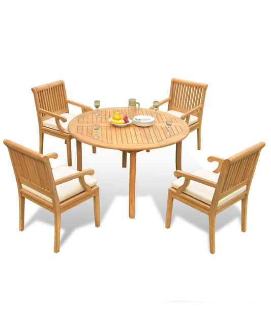 52 Round Table and with 4 Sack Chairs