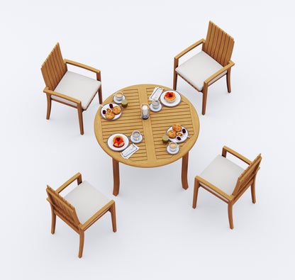 48 Fixed Round Table and with 4 Goa Chairs