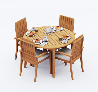 48 Fixed Round Table and with 4 Goa Chairs