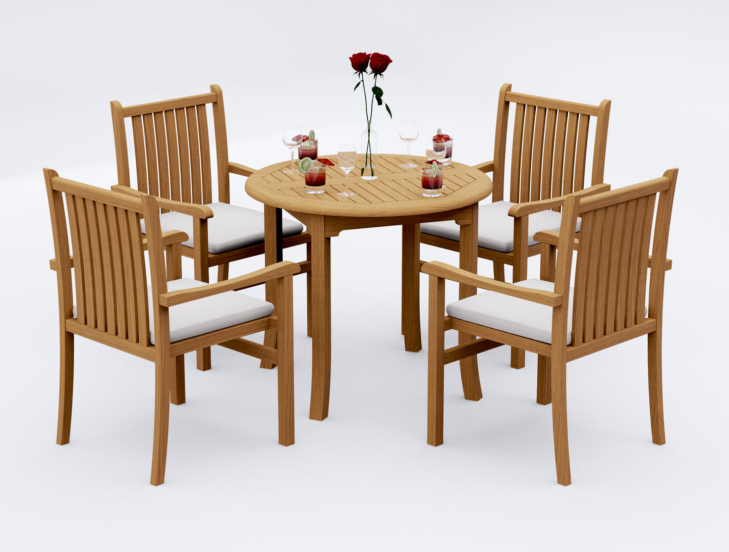 36" Round Table with Cahyo Chairs