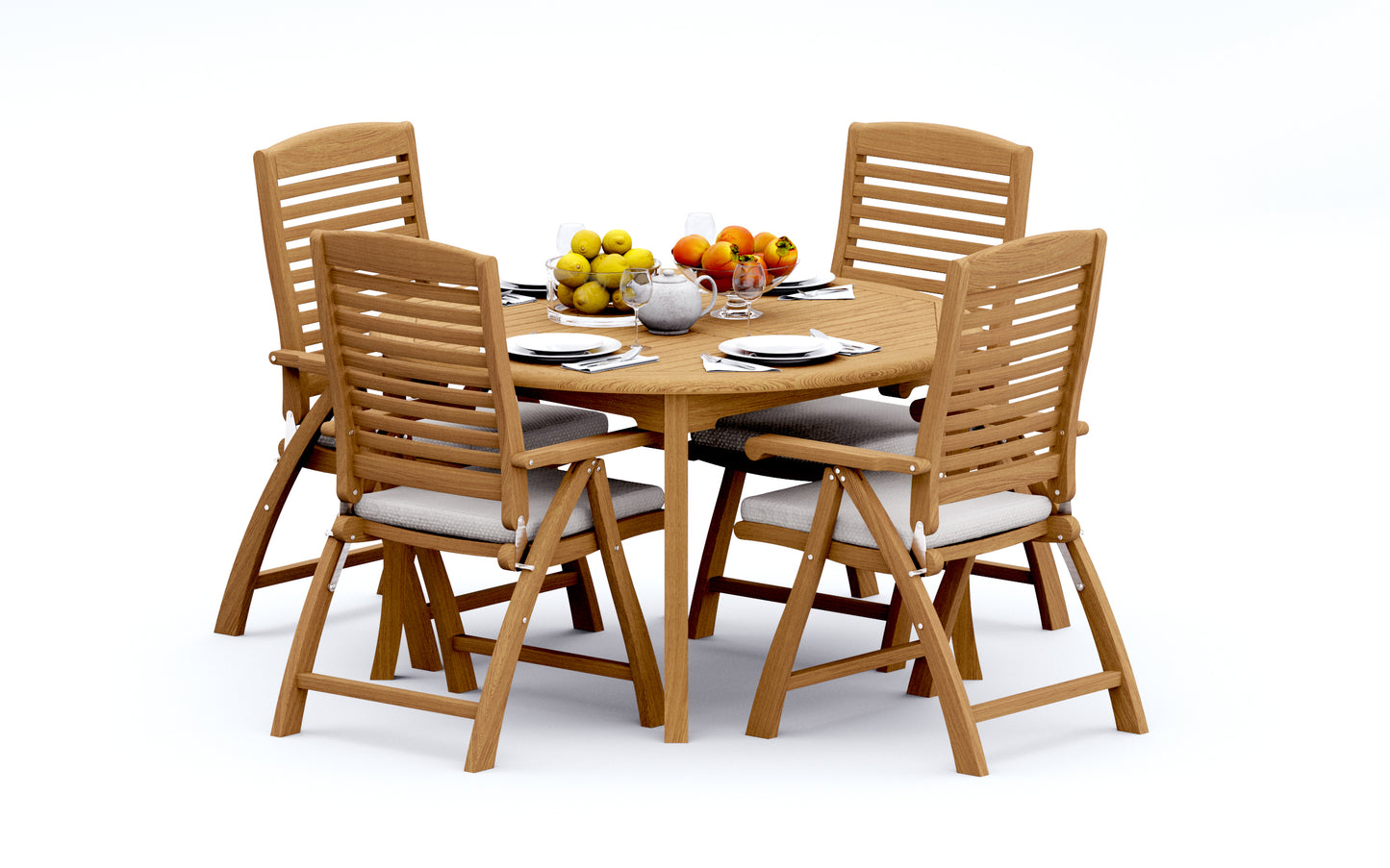 48 Fixed Round Table and with 4 Ashley Chairs