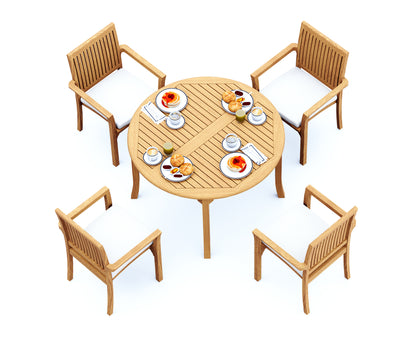 48 Fixed Round Table and with 4 Lua Chairs