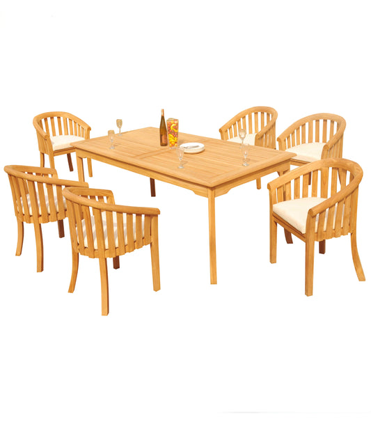 60" Rectangle Table with 6 Lenong Chairs