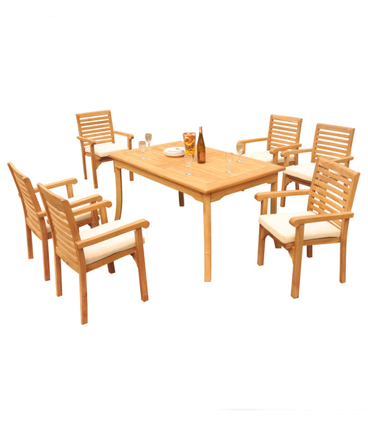 60" Rectangle Table with 6 Hari Chairs