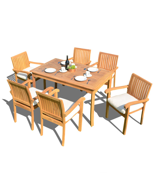 60" Rectangle Table with 6 Napa Chairs