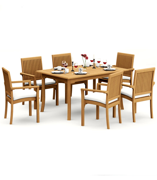 60" Rectangle Table with 6 Lua Chairs