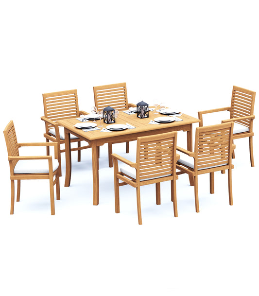 60" Rectangle Table with 6 Mas Chairs