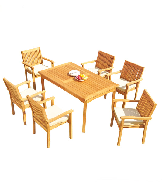 60" Rectangle Table with 6 Leveb Chairs