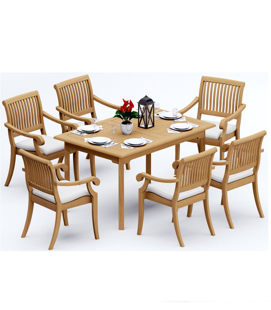 60" Rectangle Table with 6 Arbor Arm chairs