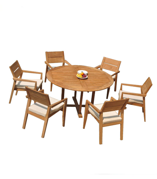 60" Round Table with 6 Vellore Chairs