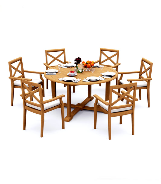 60" Round Table with 6 Granada Chairs