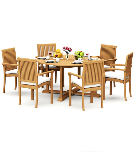 60" Round Table with 6 Lua Chairs