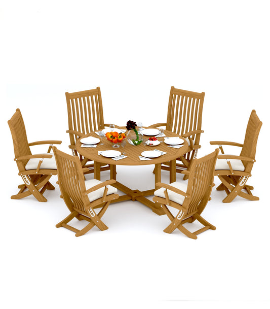 60" Round Table with 6 Warwick Chairs