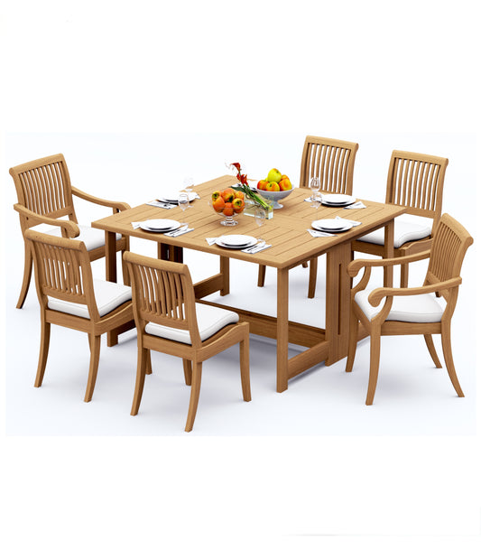 60" Square Butterfly Table with Arbor Armless chairs