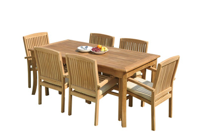 60" Rectangle Table with 6 Wave Chairs