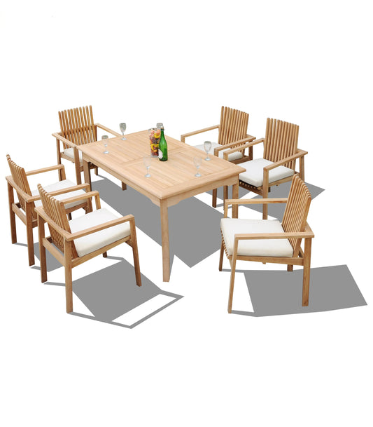 60" Rectangle Table with 6 Clipper Chairs