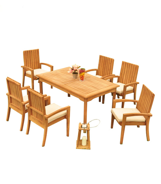 60" Rectangle Table with 6 Goa Chairs