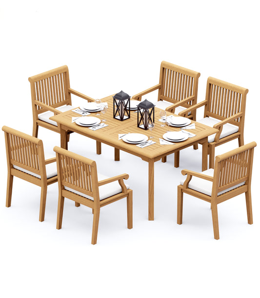 60" Rectangle Table with 6 Sack Chairs