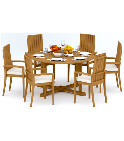 60" Round Table with 6 Goa Chairs