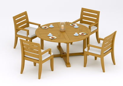 60" Round Table with 6 Atnas Arm Chairs