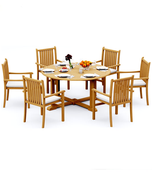 60" Round Table with 6 Cahyo Chairs