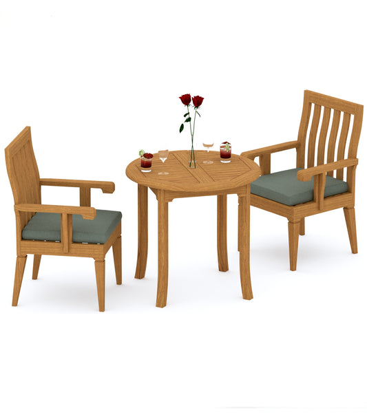 36" Round Table with Caranas Arm Chairs