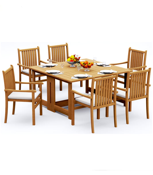 60" Rectangle Table with 6 Cahyo Chairs