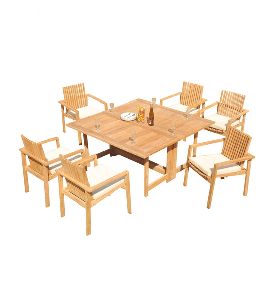 60" Square Butterfly Table with Clipper Chairs