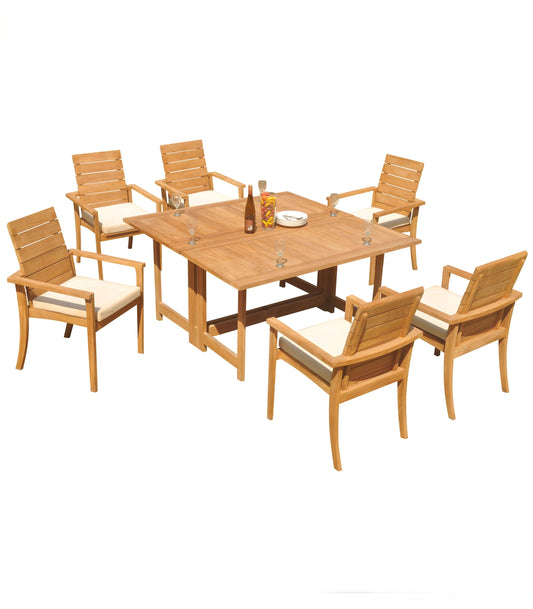 60" Square Butterfly Table with Algrave Stacking chairs