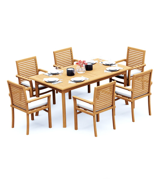 71" Rectangle Table with 6 Mas Chairs