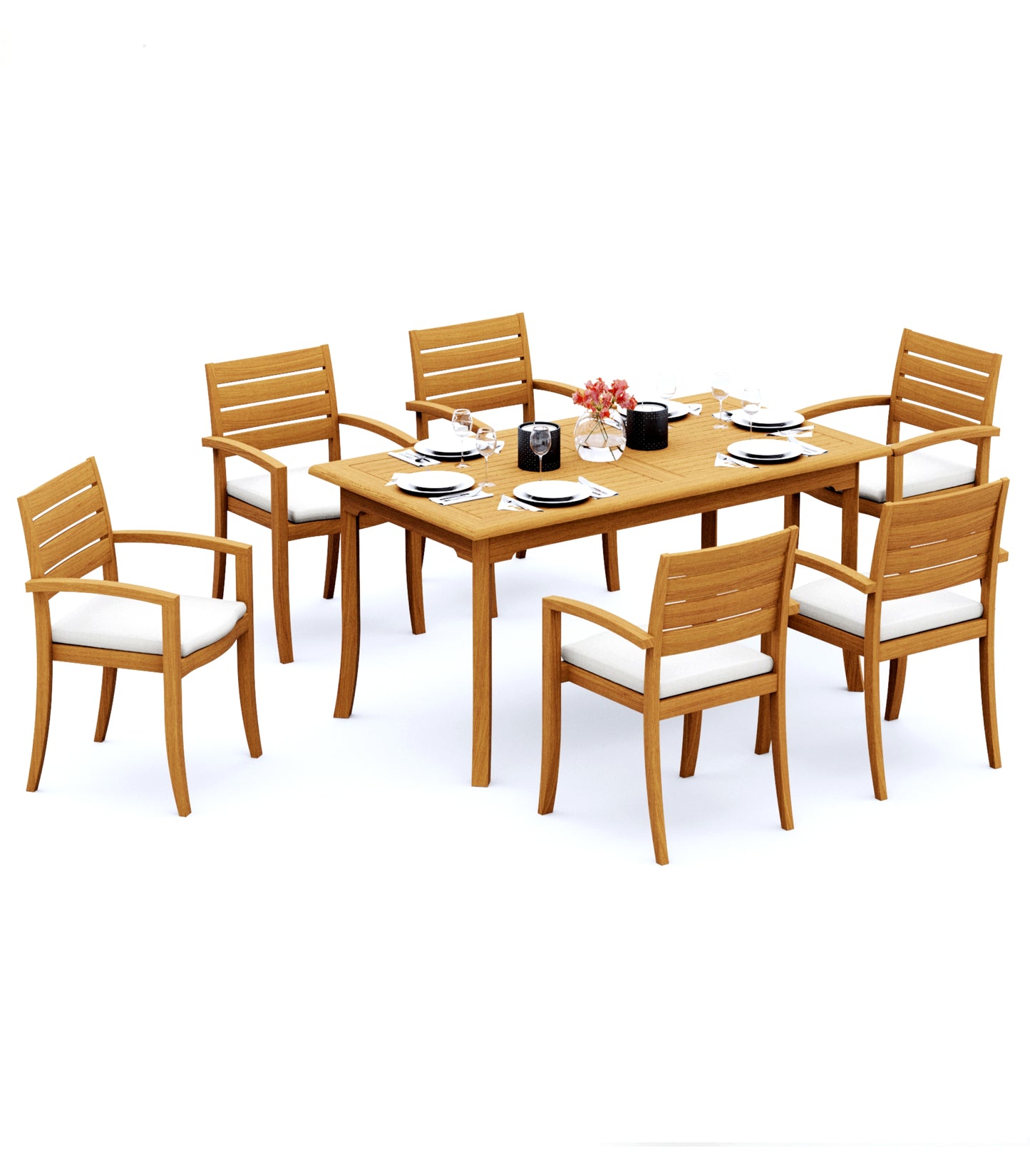 71" Rectangle Table with 6 Travota Chairs