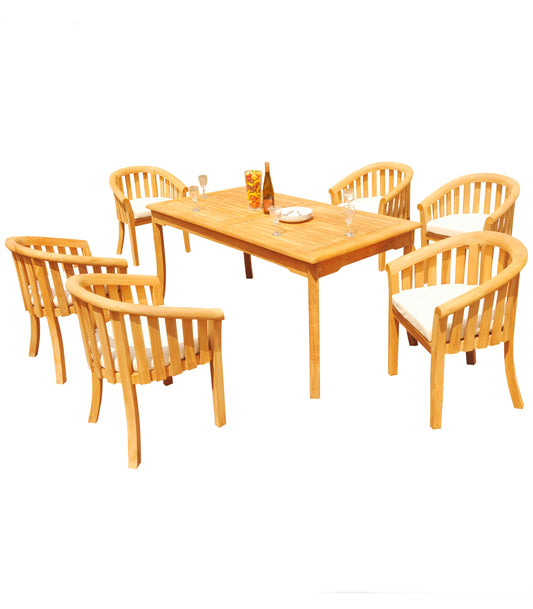 71" Rectangle Table with 6 Lenong Chairs