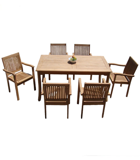 71" Rectangle Table with 6 Leveb Chairs