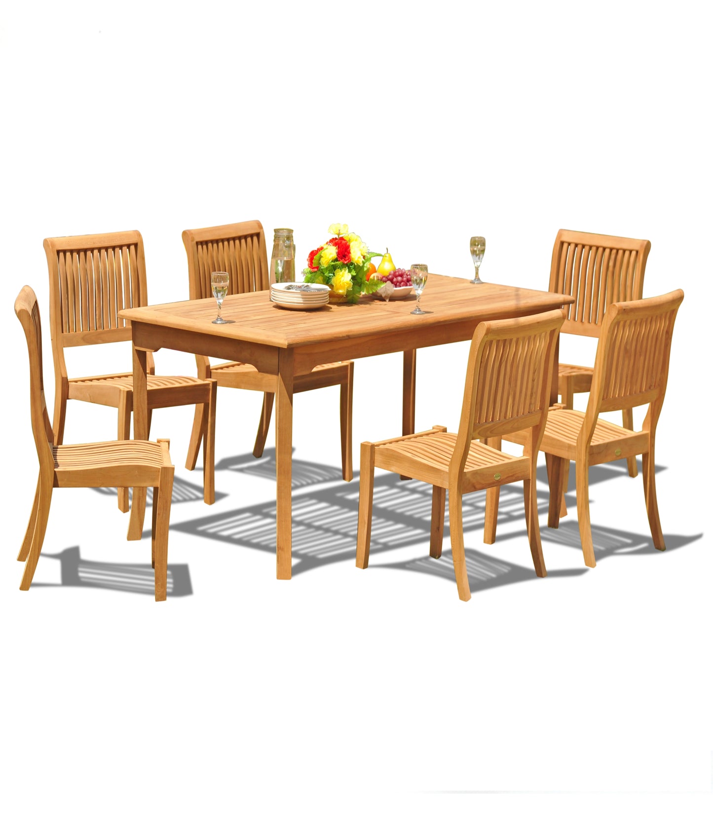 71" Rectangle Table with 6 Arbor Armless Chairs