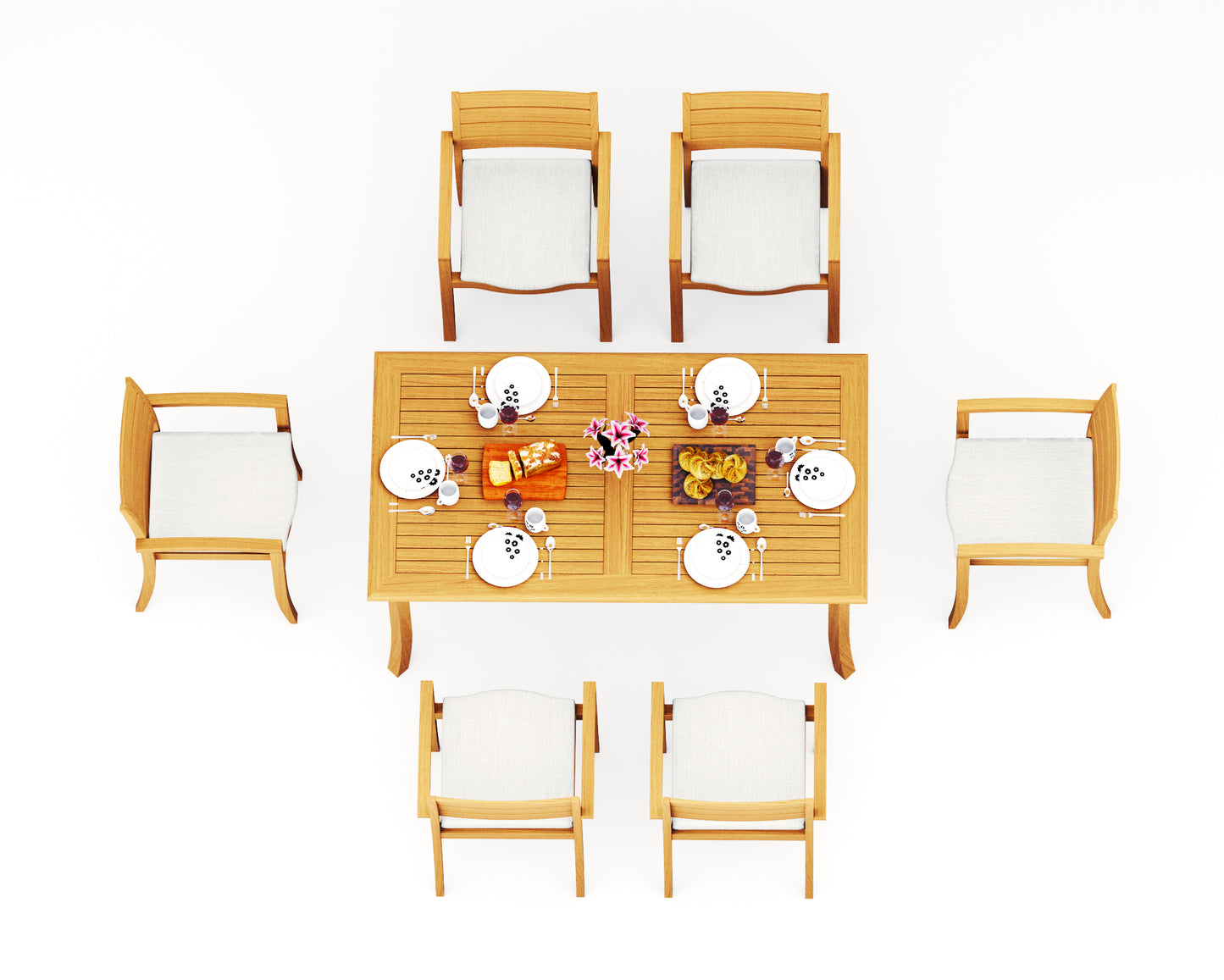 71" Rectangle Table with 6 Travota Chairs