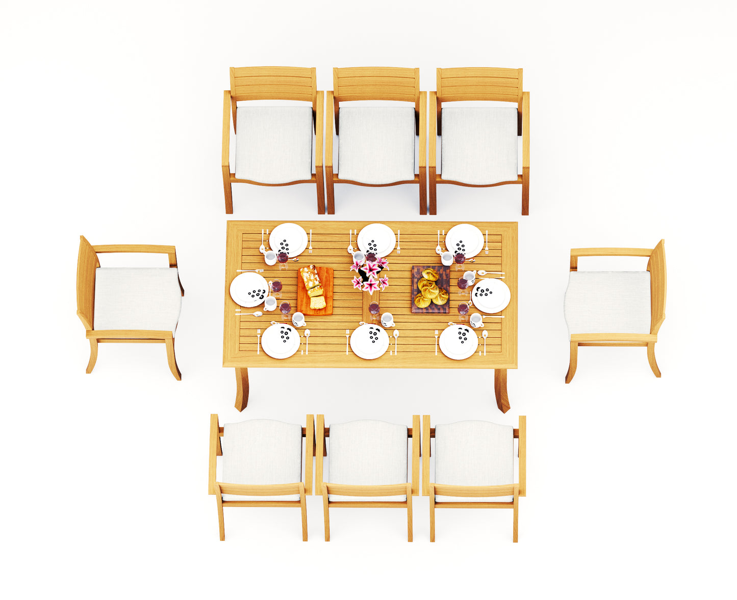 71" Rectangle Table with 6 Travota Chairs