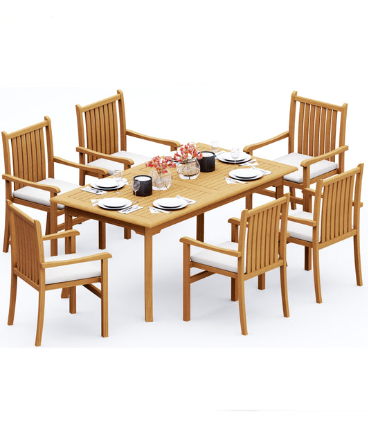 71" Rectangle Table with 6 Cahyo Chairs
