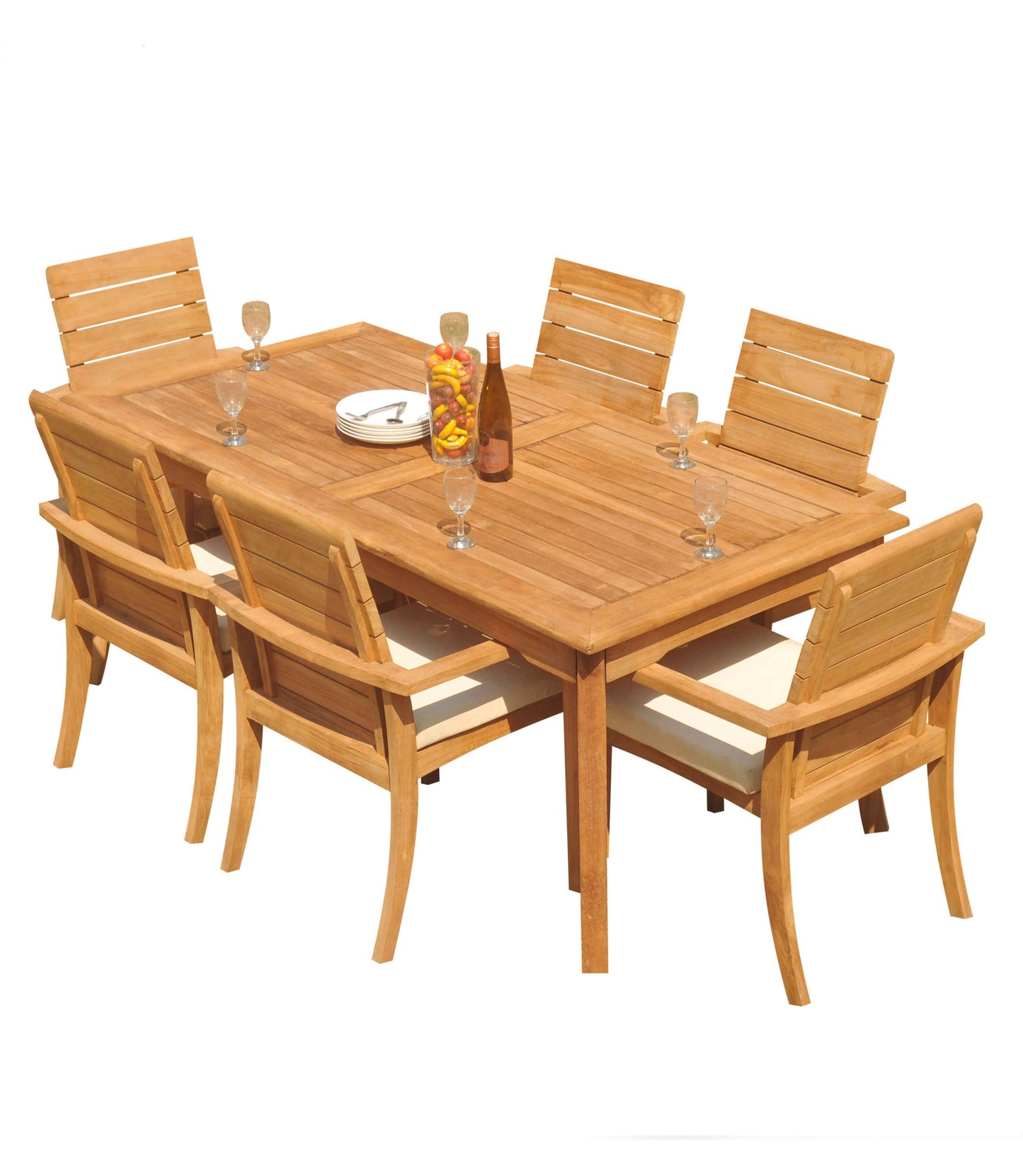 71" Rectangle Table with 6 Algrave Stacking Chairs