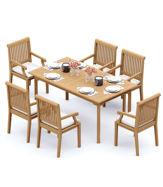 71" Rectangle Table with 6 Sack Chairs