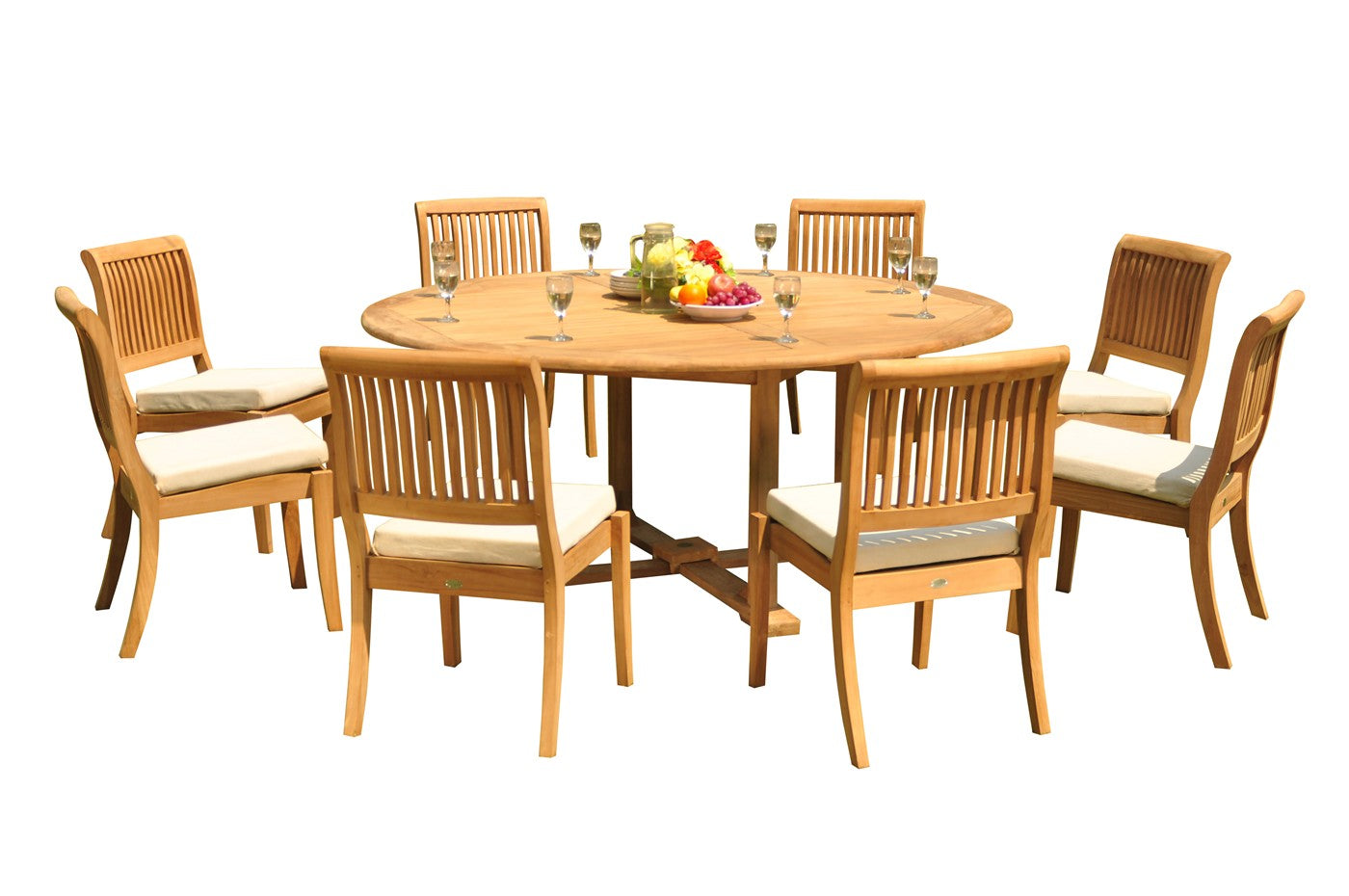 72" Round Table and Arbor Armless Chairs